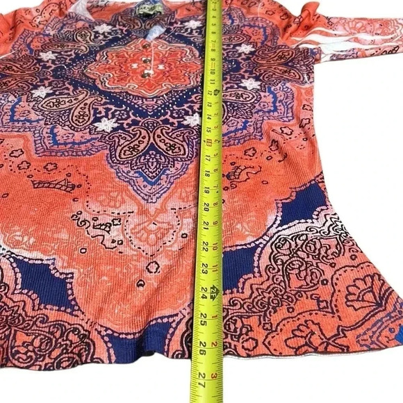 ONE WORLD,Energe,tunic top,women Medium .NWOT,embellished,beads,artsy,multicolor - Picture 13 of 16
